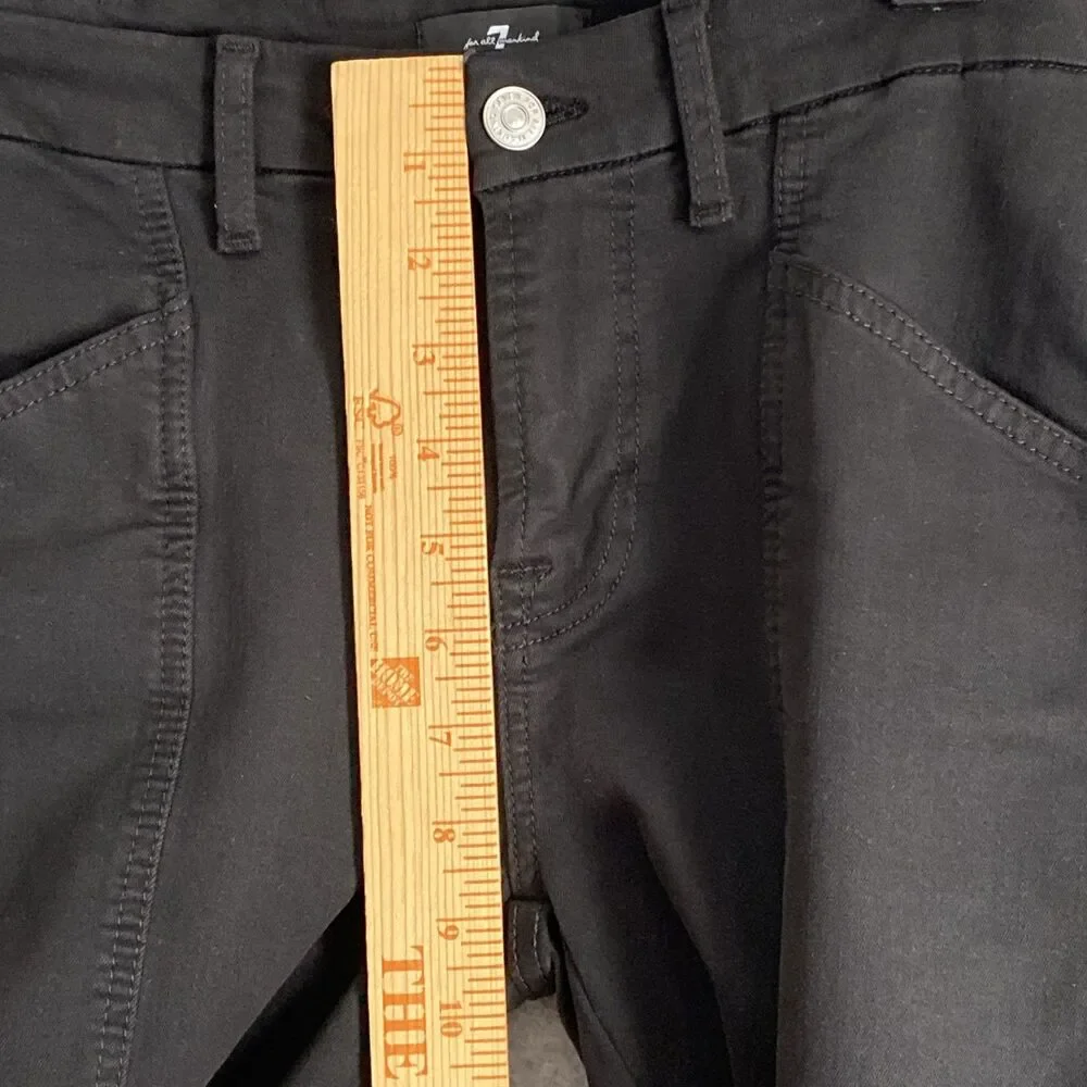 7 For All Mankind Jeans Womens 27x32 Kimmie Straight Leg Split Hem Black Jeans